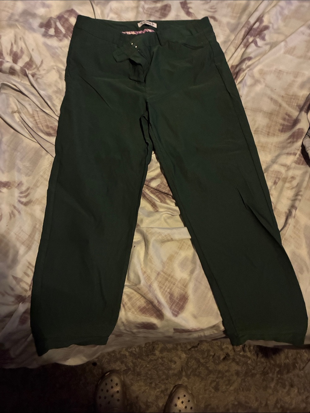 Nanette Lepore Dark Green Wide-Leg Pants